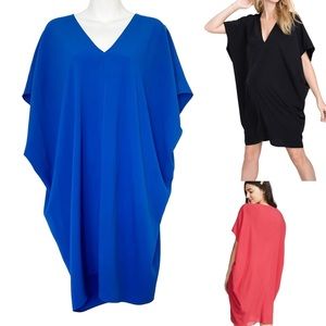 Hatch royal blue crepe Slouch maternity dress one size petit short sleeve